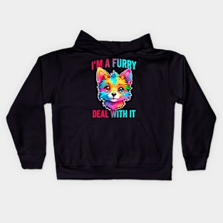 Im A Furry Fandom Quote Cute Fursona Anthro Art Kids Hoodie